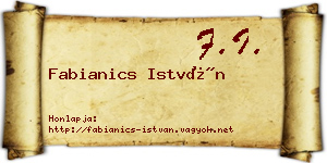 Fabianics István névjegykártya